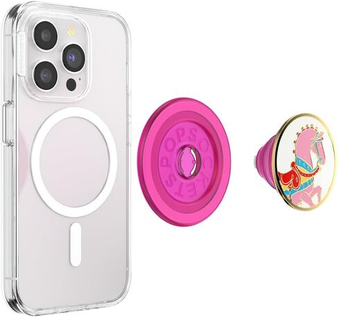 مقبض هاتف دائري من PopSockets متوافق مع MagSafe، يتضمن حلقة محول، حامل هاتف، متوافق مع الشحن اللاسلكي - Doodle Daisy Boca in Saudi Arabia