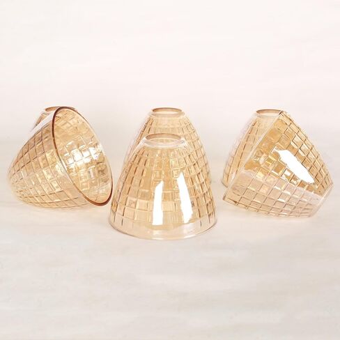 Green Glass Shades Replacement for Light Fixtures, 5.4"W x 4.2"H, Water Ripple Glass Lamp Shade for Wall Sconce Kitchen Island Pendant Lights Chandeliers, with 1-5/8" Fitter Opening, 4 Pack in Saudi Arabia