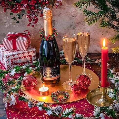 4×Mini Christmas Candle Rings Kitchen Cabinet Wreaths Red Berry Pinecones Artificial Berries Tea Light Rings with Pine Cones Small Wreaths for Xmas Wedding Home Party Decro (Mini Christmas Weath) in Kuwait