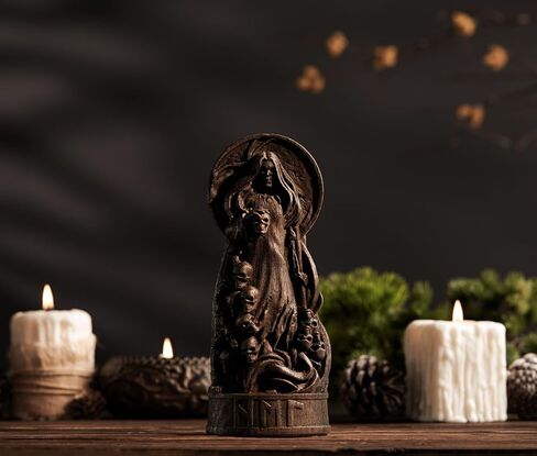 Hel Norse Goddess, Hel Viking goddess, pagan altar figure, norse gods, pagan statue, scandinavian goddess, viking statue, norse pantheon (Black) in Saudi Arabia