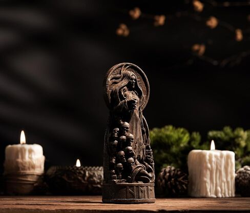 Hel Norse Goddess, Hel Viking goddess, pagan altar figure, norse gods, pagan statue, scandinavian goddess, viking statue, norse pantheon (Black) in Saudi Arabia