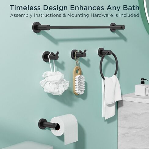 FORIOUS 8 Pieces Bathroom Hardware Set, Dark Gold Bathroom Accessories Set, SUS304 Thicken Stainless Steel 24 Inch Towel Bar Set, Modern Towel Holder Set, Towel Racks for Bathroom Wall Mounted in Saudi Arabia