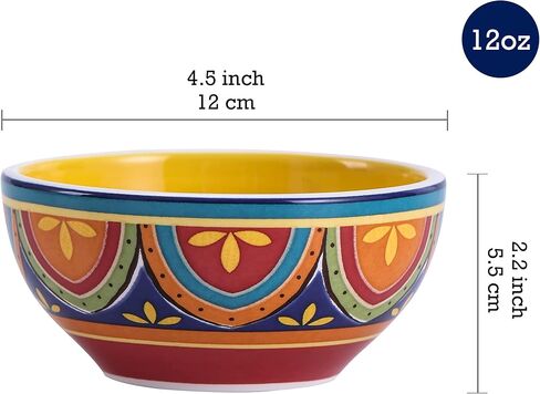 طقم أوعية حلويات تونسية من بيكو مكونة من 6 قطع، سيراميك، 12 أونصة، للآيس كريم والسلطة والحبوب وصلصة الغمس والميكروويف وغسالة الأطباق in Kuwait