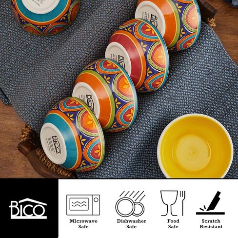 طقم أوعية حلويات تونسية من بيكو مكونة من 6 قطع، سيراميك، 12 أونصة، للآيس كريم والسلطة والحبوب وصلصة الغمس والميكروويف وغسالة الأطباق in Kuwait