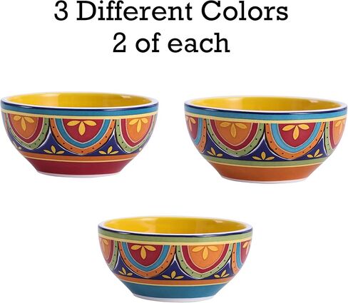 طقم أوعية حلويات تونسية من بيكو مكونة من 6 قطع، سيراميك، 12 أونصة، للآيس كريم والسلطة والحبوب وصلصة الغمس والميكروويف وغسالة الأطباق in Kuwait