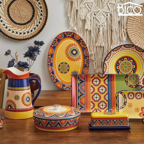 وعاء تقديم من السيراميك التونسي مقاس 13 بوصة من بيكو، آمن للاستخدام في الميكروويف وغسالة الأطباق in Kuwait