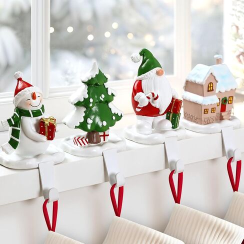 Christmas Stocking Holders for Mantle Set 4, Christmas Stocking Hangers for Mantel Stocking Holders, Christmas Stocking Holder for Mantle Stocking Hangers for Mantel Set of 4 Stocking Hooks for Mantle in Saudi Arabia