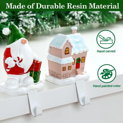 Christmas Stocking Holders for Mantle Set 4, Christmas Stocking Hangers for Mantel Stocking Holders, Christmas Stocking Holder for Mantle Stocking Hangers for Mantel Set of 4 Stocking Hooks for Mantle in Saudi Arabia