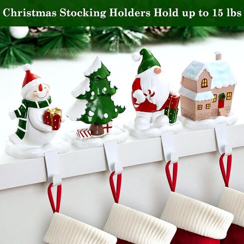 Christmas Stocking Holders for Mantle Set 4, Christmas Stocking Hangers for Mantel Stocking Holders, Christmas Stocking Holder for Mantle Stocking Hangers for Mantel Set of 4 Stocking Hooks for Mantle in Saudi Arabia
