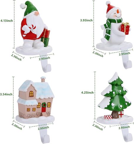 Christmas Stocking Holders for Mantle Set 4, Christmas Stocking Hangers for Mantel Stocking Holders, Christmas Stocking Holder for Mantle Stocking Hangers for Mantel Set of 4 Stocking Hooks for Mantle in Saudi Arabia