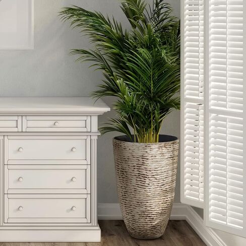 Worth Garden 2-Pack 21" H. White Tall Planters - 14'' Dia Resin Large Round Flower Pots for Outdoor Plants Trees - Imitation Stone Finish Plastic Indoor Front Porch 9 Gallon Decorative Container Patio in Saudi Arabia