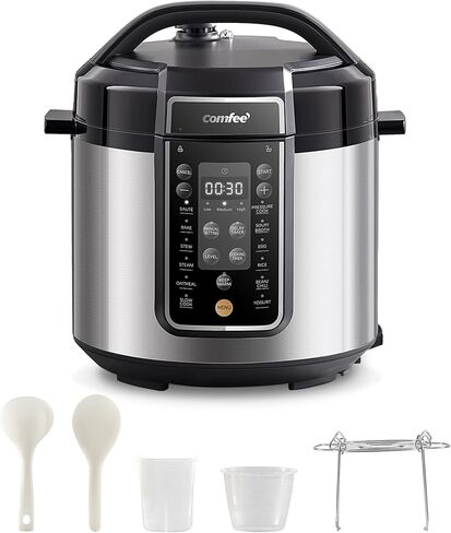 COMFEE’ Pressure Cooker 6 Quart with 13 Cooking Functions, Olla de Presion Non-Stick Pot Yogurt Maker Rice Cooker Slow Cooker Sauté Steamer, Healthy Ceramic Inner Pot in Saudi Arabia