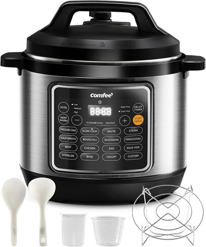 COMFEE’ Pressure Cooker 6 Quart with 13 Cooking Functions, Olla de Presion Non-Stick Pot Yogurt Maker Rice Cooker Slow Cooker Sauté Steamer, Healthy Ceramic Inner Pot in Saudi Arabia