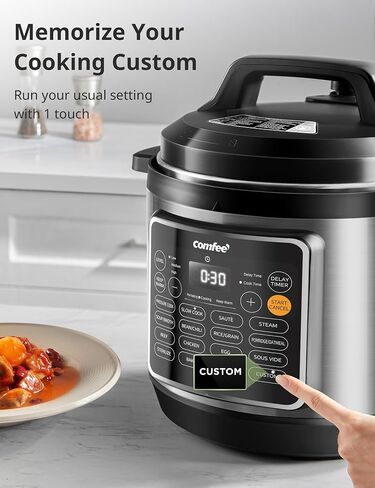 COMFEE’ Pressure Cooker 6 Quart with 13 Cooking Functions, Olla de Presion Non-Stick Pot Yogurt Maker Rice Cooker Slow Cooker Sauté Steamer, Healthy Ceramic Inner Pot in Saudi Arabia