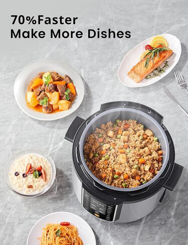 COMFEE’ Pressure Cooker 6 Quart with 13 Cooking Functions, Olla de Presion Non-Stick Pot Yogurt Maker Rice Cooker Slow Cooker Sauté Steamer, Healthy Ceramic Inner Pot in Saudi Arabia