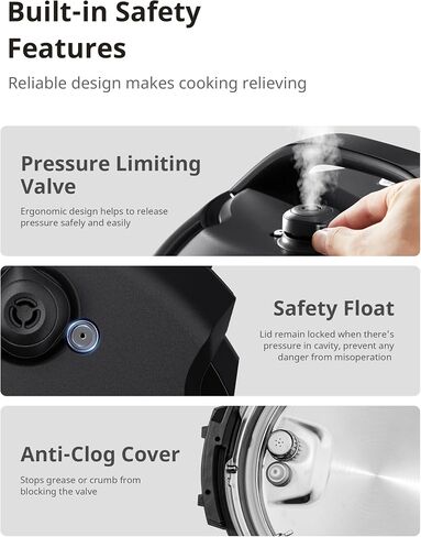 COMFEE’ Pressure Cooker 6 Quart with 13 Cooking Functions, Olla de Presion Non-Stick Pot Yogurt Maker Rice Cooker Slow Cooker Sauté Steamer, Healthy Ceramic Inner Pot in Saudi Arabia