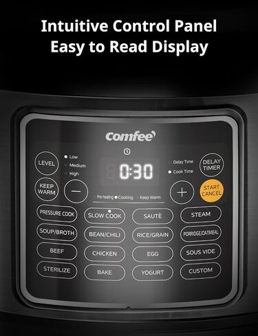COMFEE’ Pressure Cooker 6 Quart with 13 Cooking Functions, Olla de Presion Non-Stick Pot Yogurt Maker Rice Cooker Slow Cooker Sauté Steamer, Healthy Ceramic Inner Pot in Saudi Arabia