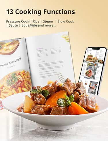 COMFEE’ Pressure Cooker 6 Quart with 13 Cooking Functions, Olla de Presion Non-Stick Pot Yogurt Maker Rice Cooker Slow Cooker Sauté Steamer, Healthy Ceramic Inner Pot in Saudi Arabia