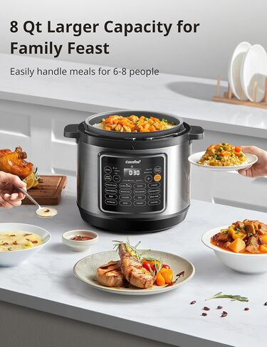 COMFEE’ Pressure Cooker 6 Quart with 13 Cooking Functions, Olla de Presion Non-Stick Pot Yogurt Maker Rice Cooker Slow Cooker Sauté Steamer, Healthy Ceramic Inner Pot in Saudi Arabia