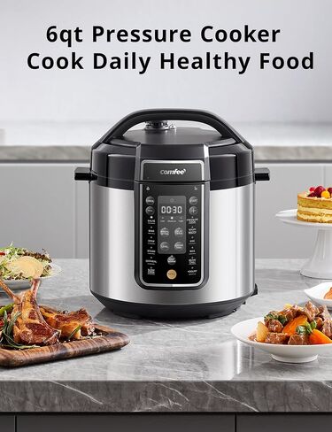 COMFEE’ Pressure Cooker 6 Quart with 13 Cooking Functions, Olla de Presion Non-Stick Pot Yogurt Maker Rice Cooker Slow Cooker Sauté Steamer, Healthy Ceramic Inner Pot in Saudi Arabia