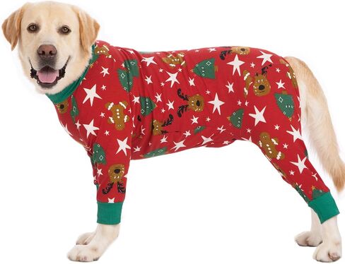 Dog Recovery Suit for Dogs After Surgery Female Male Medium Large Dog Neuter Spay Onesie for Shedding Prevent Licking Surgical Wound Dog Cone Alternative Christmas Design in Kuwait