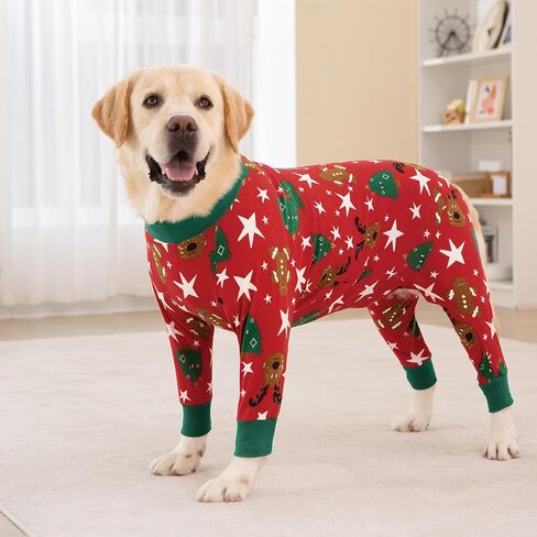Dog Recovery Suit for Dogs After Surgery Female Male Medium Large Dog Neuter Spay Onesie for Shedding Prevent Licking Surgical Wound Dog Cone Alternative Christmas Design in Kuwait