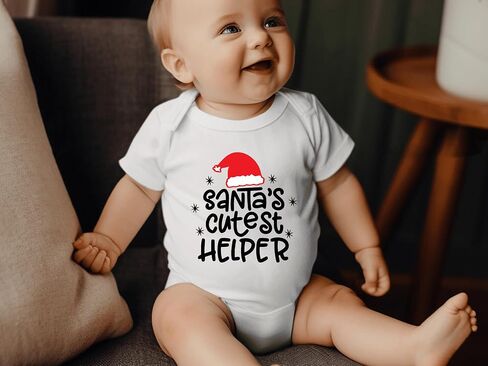 Boho Rainbow Christmas Cutie Onesie Santa Cutest Helper Bodysuit Holiday Merry Xmas Tree Cousin Crew Romper (0-6 Months, Cousin Crew-Long Sleeve Bodysuit) in Saudi Arabia
