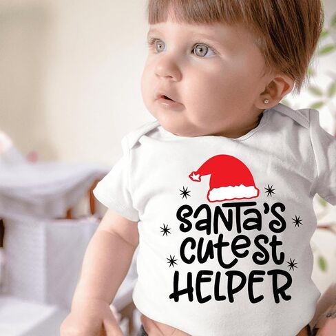 Boho Rainbow Christmas Cutie Onesie Santa Cutest Helper Bodysuit Holiday Merry Xmas Tree Cousin Crew Romper (0-6 Months, Cousin Crew-Long Sleeve Bodysuit) in Saudi Arabia