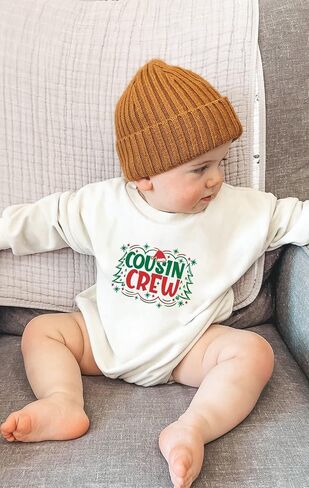 Boho Rainbow Christmas Cutie Onesie Santa Cutest Helper Bodysuit Holiday Merry Xmas Tree Cousin Crew Romper (0-6 Months, Cousin Crew-Long Sleeve Bodysuit) in Saudi Arabia