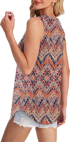 Womens Tank Tops Round Neck Sleeveless Shirts Flowy Loose Fit Basic Casual Eyelet Summer Tops Fashion Tanks in Saudi Arabia