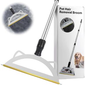 Carpet rake for pet Hair Removal 49"Adjustable Long Handle Advanced Pet Hair Removal Tool Reusable Dog Cat Hair Remover,Pet Hair Removal Broom,Embedded Fur Removal from Low Pile Rugs Stairs