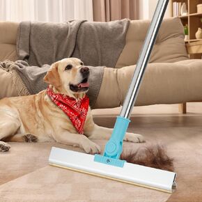 Carpet Rake for Pet Hair Removal - Reusable Pet Hair Remover Broom for Carpet Adjustable 54’’ Long Handle Dog Cat Hair Remover Carpet Scraper Brush for Low Pile Rugs Couch Mats Furniture