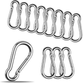 12 Pcs Small Carabiner Clip, 1.57inch Carabiners Clips, Stainless Steel Mini Carabiner for Keys, Climbing, Fishing, Camping, Water Bottle, Pet Tags, Feeders, Flag Rigging, Hiking