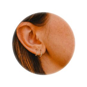 14K Gold Huggie Hoop Earrings for Women Men Cubic Zirconia Dainty Mini Small Hoop Earrings Cuff Set for Cartilage Helix Tragus Conch Piercing Jewelry 6MM