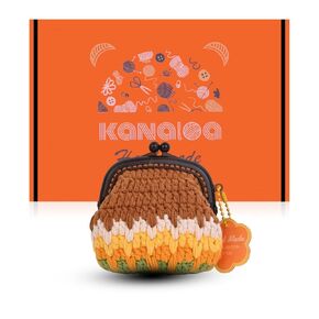 Kanaloa Handmade Crochet Craft Knitted Storage Bag Mini Vintage Kisslock Wallet Handwoven Cotton Bags Coin Change Purse Pouch Nice Gift for Adults Women (Retro Brown)