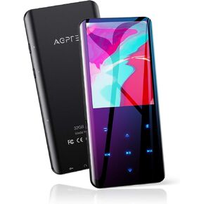 مشغل MP3 AGPTEK بسعة 64 جيجابايت مع بلوتوث 5.3، A19X 2.4 بوصة مشغل موسيقى محمول بشاشة منحنية مع مكبر صوت بدون فقدان الصوت مع راديو FM ومسجل صوت، يدعم ما يصل إلى 128 جيجابايت، أسود