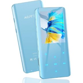 AGPTEK 64GB MP3 Player with Bluetooth 5.3, A19X 2.4" Curved Screen Portable Music Player with Speaker Lossless Sound with FM Radio, Voice Recorder, Supports up to 128GB, Black