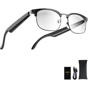 Ai Translation Glasses with more than 144 languages real time translation and touch, Voice Assistant,Anti blue light, Smart Music Glasses, great for businees, travel or overseas students, Black