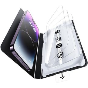 SMARTDEVIL 3 Pack Screen Protector for iPhone 16 Pro Max, Bubble-and-Dust-Free Box, HD Tempered Glass, Military Grade Shatterproof & Ultra Durable, Easy Installation