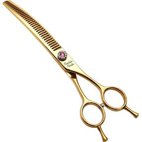Fenice Peak Professional Dog Grooming Scissors Pet Curved Thinning Shears 7.0'' Extremely Sharp Blades 440C Steel Thinning Scissors Durable Smooth Motion&Fine Cut for Dogs and Cats