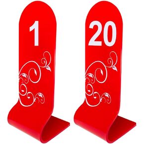 Table Numbers 1-10 Double Side White Numbers on L Shape Black Acrylic Wedding Table Numbers