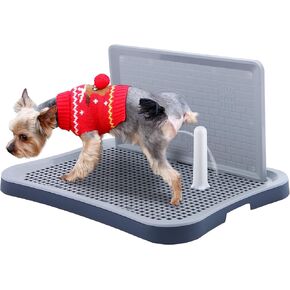 Pee Pad Holder, Indoor Potty Tray for Puppy and Small Size Dog with Pee Wall, Non-Skid Feet, 20 * 15.4 * 1.4 inch