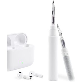 Cleaner Kit, Earbud Cleaning Kit for Airpods Pro 1 2 3, Phone Cleaning Kit with Soft Brush Flocking Sponge for Bluetooth Earbuds Cleaner, Wireless Earphones,iPhone,Laptop(White)
