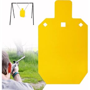AR500 Steel Targets for Shooting 3/8" Thick 7"x 12" Metal Targets for Shooting Range Reactive Shooting Targets Laser Cut Fluorescent Yellow