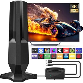 2025 TV Antenna,TV Antenna Indoor Support 4K 1080p TV,Digital Antenna for Smart TV Indoor 1000 Miles Range Reception-TV Antennas for Local Channels with Amplifier and Signal Booster-30ft Coax Cable