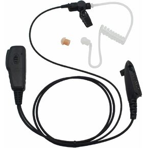 FBI Style Covert Acoustic Air Tube Headse Earpiece Mic is Compatible with Motorola Radio GP328 GP338 HT750 HT1250 PR860 PRO5150 PRO5350 6-pin