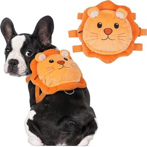 PUMYPOREITY Medium Dog Backpack Harness, Portable Dog Walking Backpack, Dog Backpack for Supplies, Adjustable Dog Bookbag, Dog Travel Backpack, Medium, Orange