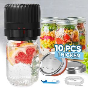 Electric Mason Genie Vacuum Sealer Kit for Wide-Mouth & Regular-Mouth Mason Jars, Canning Vacuum Sealer Mason Jar for Food Storage