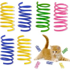 Cat Spring Toys 40 Packs Colorful Plastic Spring Coils Attract Cats to Swat, Bite, Cat Toys for Indoor Cats for All Breeds