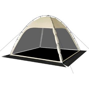 Screen Tent with Removable Floor, Siebwin Large 10'x10' Gazebos with Mosquito Netting and Removable Floor Sunproof Outdoor Canopy Tent for Backyard Party Outside Activities 1-Person Setup